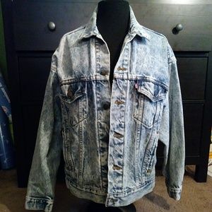 Mens Acid Wash Levi Jacket Size M